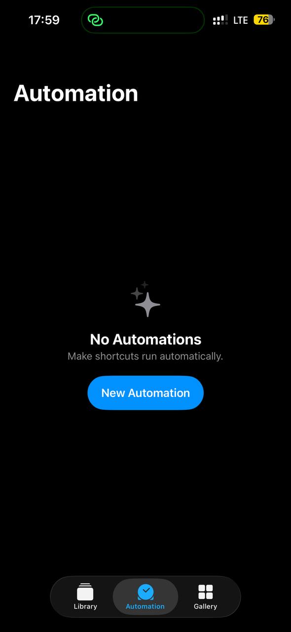 The Automation tab with the New Automation button